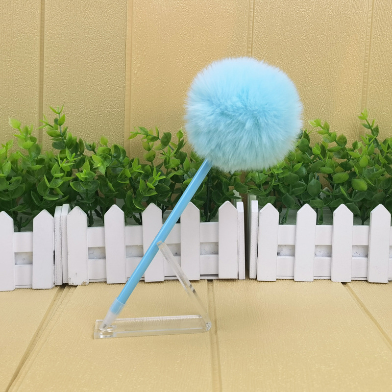 Creative New Fur Ball Pen Cute Plush Gel Pen Factory Wholesale Imitation Rex Rabbit Fur Ball Pen Gift Pen Ballpoint Pen