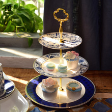 思捷欧式点心盘英式水果盘客厅创意蛋糕架糖干果盘下午茶陶瓷