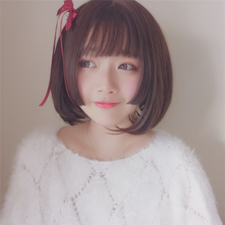 姬发式假发女短发波波bobo头日系公主切学生圆脸cos假毛全头套式