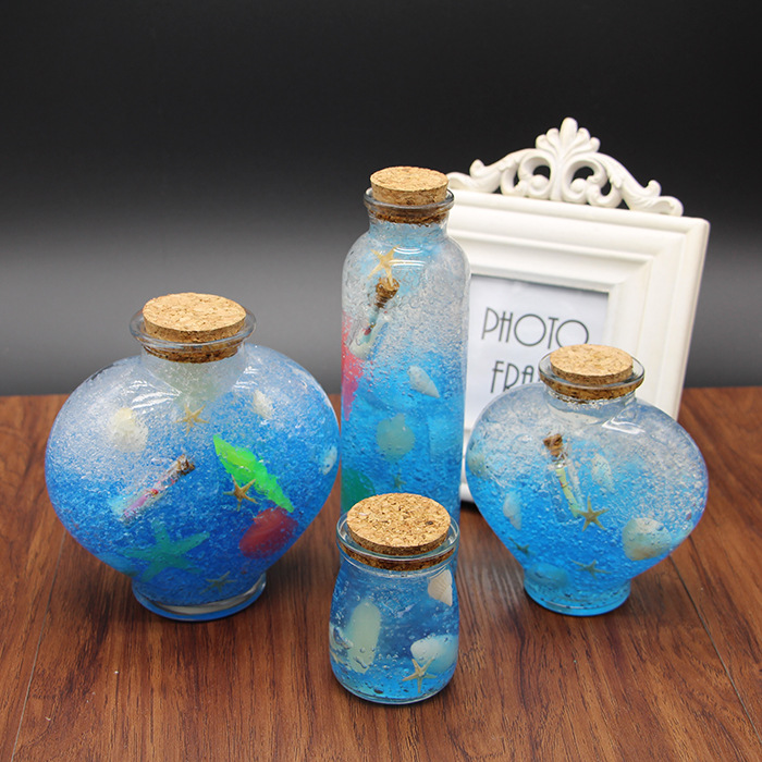 透明diy星空瓶彩虹瓶星云瓶幸运星许愿瓶夜光木塞玻璃瓶礼物装饰