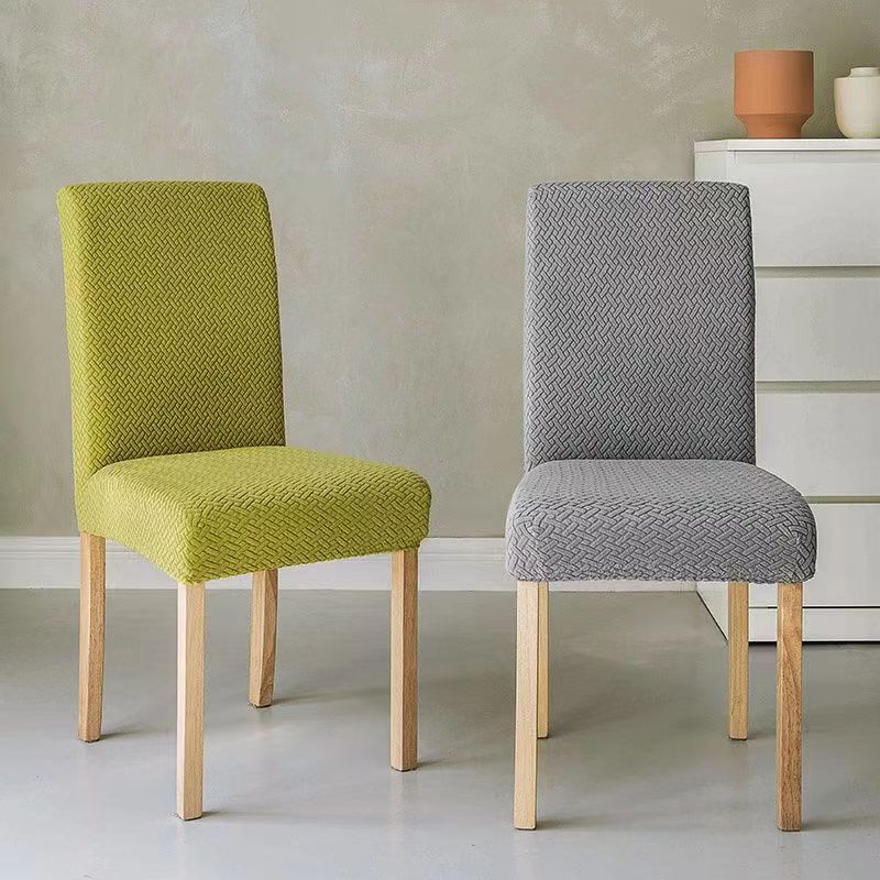 [Elxi] Long Plaid Jacquard Chair Cover Home Club Chair Cover Chair Cover Universal Home Dining Chair