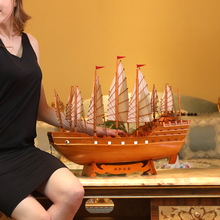 批发明代郑和宝船一帆风顺帆船模型玄关办公室家居工艺品装饰摆件