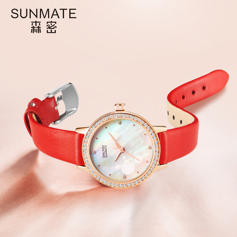 sunmate森密品牌时尚潮流法式简约气质防水手表女士腕表批发代理
