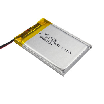 253040聚合物锂电池3.7v300mah电子教鞭电蚊拍小夜灯主板充电电芯