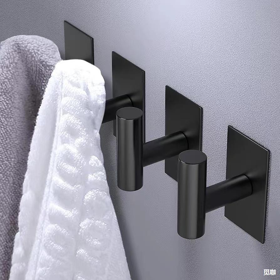 Bathroom Kitchen Bedroom Adhesive Hook Bathrobe Hook Towel Hook behind the Door Hook Clothes Hook Punch-Free Cross-Border