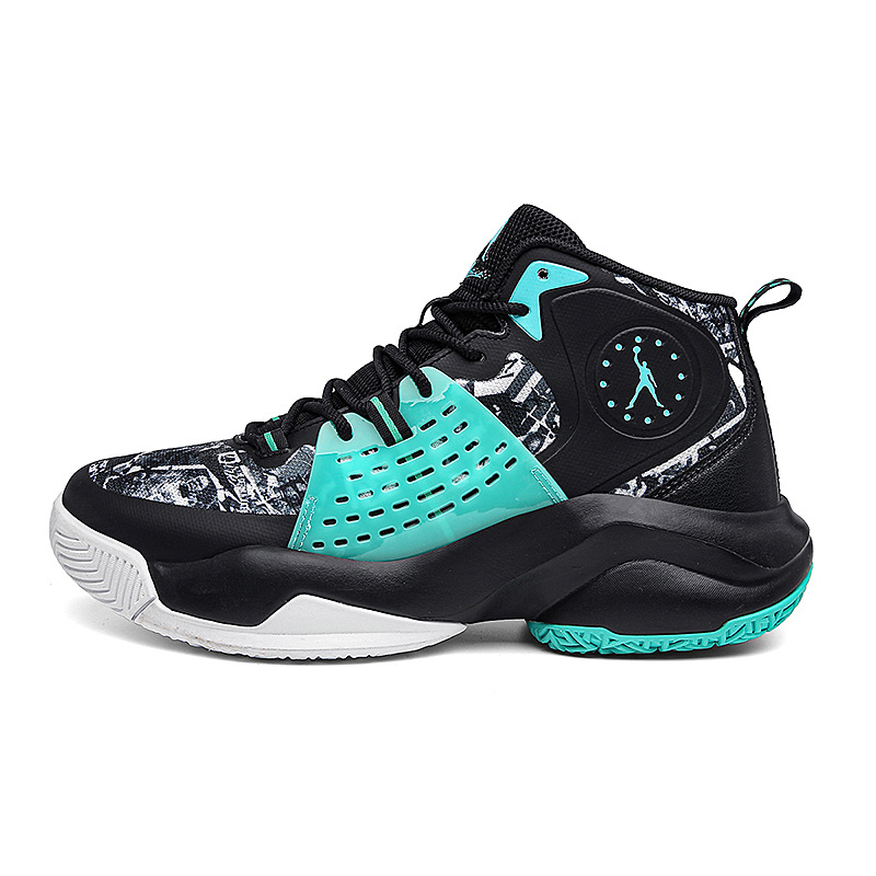 安德詹姆斯篮球鞋潮流涂鸦高帮球鞋户外耐磨实战运动鞋男士蓝球鞋