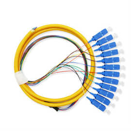 光纤跳线12芯束状尾纤sc 法兰盘分纤箱odf配线架sc单模电信级