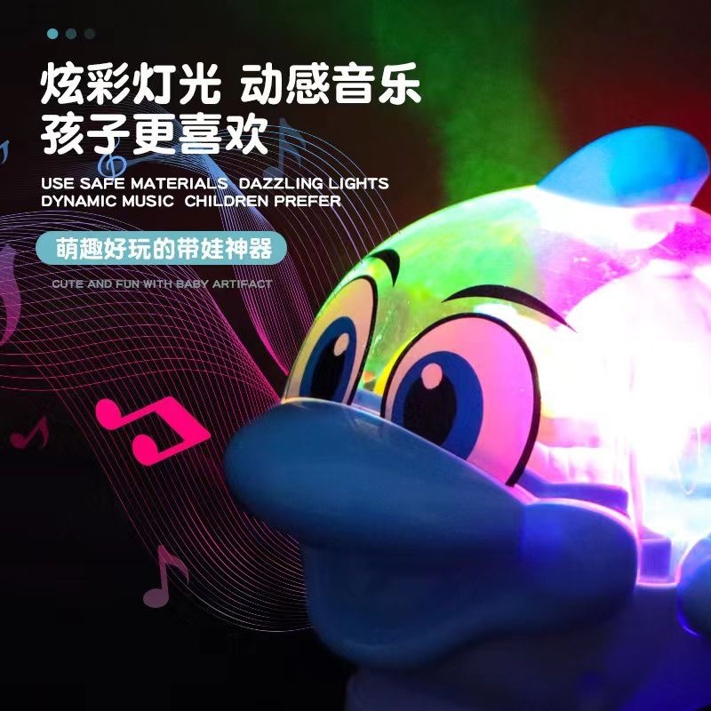 Factory in Stock Children's Electric Gear Universal Little Dolphin Cool Light Music Gear Fish Toy Stall Wholesale