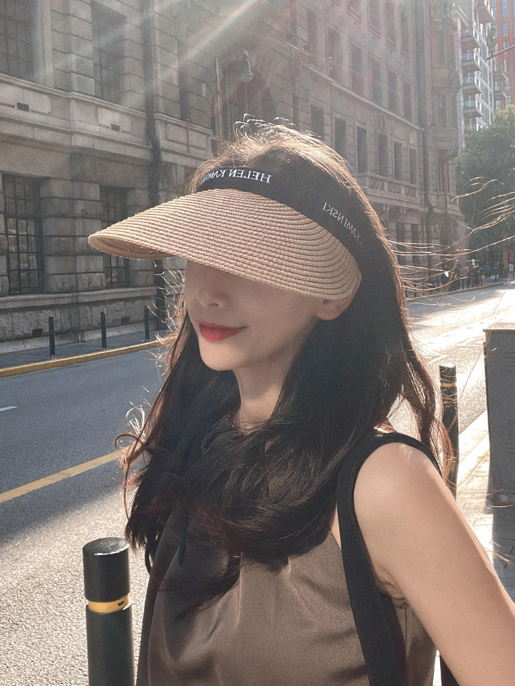 韩版空顶防晒帽女士防紫外线夏季草帽遮脸遮阳帽出游网红自拍帽子
