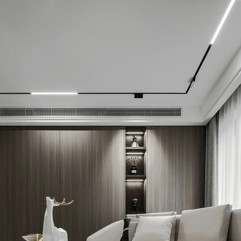 无主灯照明磁吸轨道灯嵌入式明装 暗装客厅家用吊顶led射灯轨道条