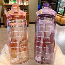 跨境大容量水杯户外运动2000ml便携出行带刻度透明水壶弹跳吸管杯