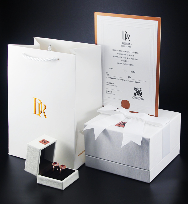 新款dr darry求婚钻戒盒子戴瑞一生一世戒指盒对戒盒收纳包装礼盒