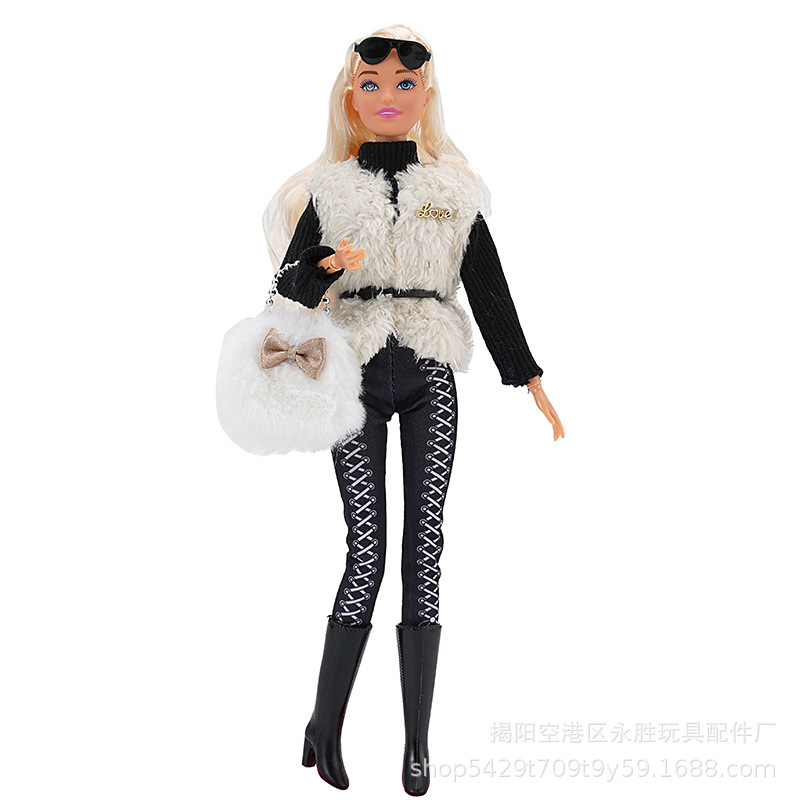 30cm Doll Winter Sweater Coat Casual Pants Long Boots Seven-Piece Toy Amazon Cross-Border Foreign Trade