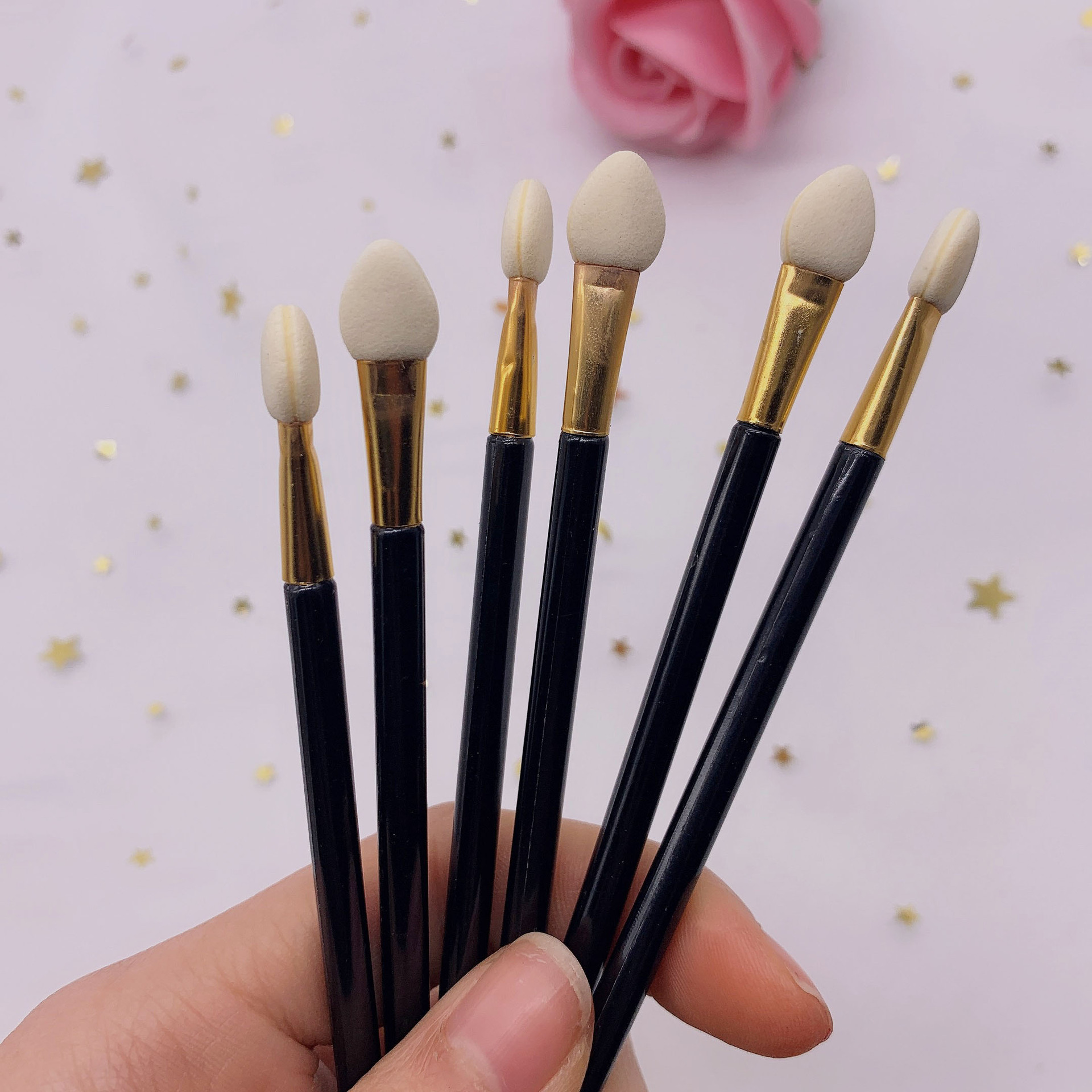 双头海绵眼影刷眼影棒长短杆化妆刷双头乳胶海绵彩妆棒化妆工具