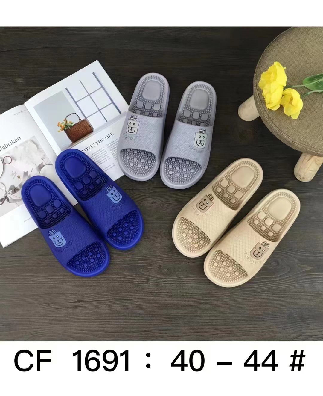 不包邮吴川拖鞋男批发居家浴室洗澡防滑耐穿按摩拖鞋舒适一字拖