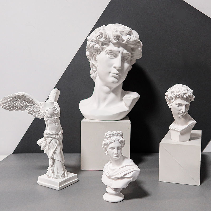 石膏像大卫人物树脂雕塑小石膏头像客厅艺术人像家居装饰品摆设