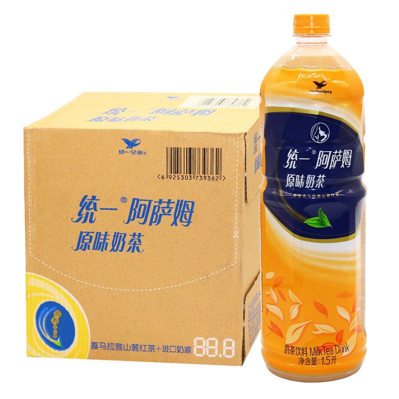 统一阿萨姆1.5l*6瓶经典原味煎茶奶绿奶茶瓶装饮料整箱包邮