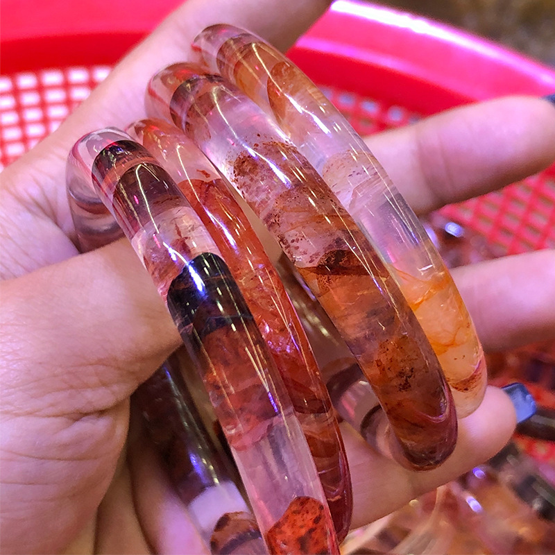 厂家批发红胶花手镯 民族风异象水晶手镯 亚马逊跨境三世三世手镯