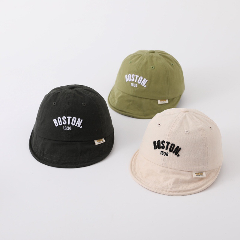 letter embroidery children‘s sun hat big brim peaked cap spring and autumn infant men and women spring and summer japanese sun hat