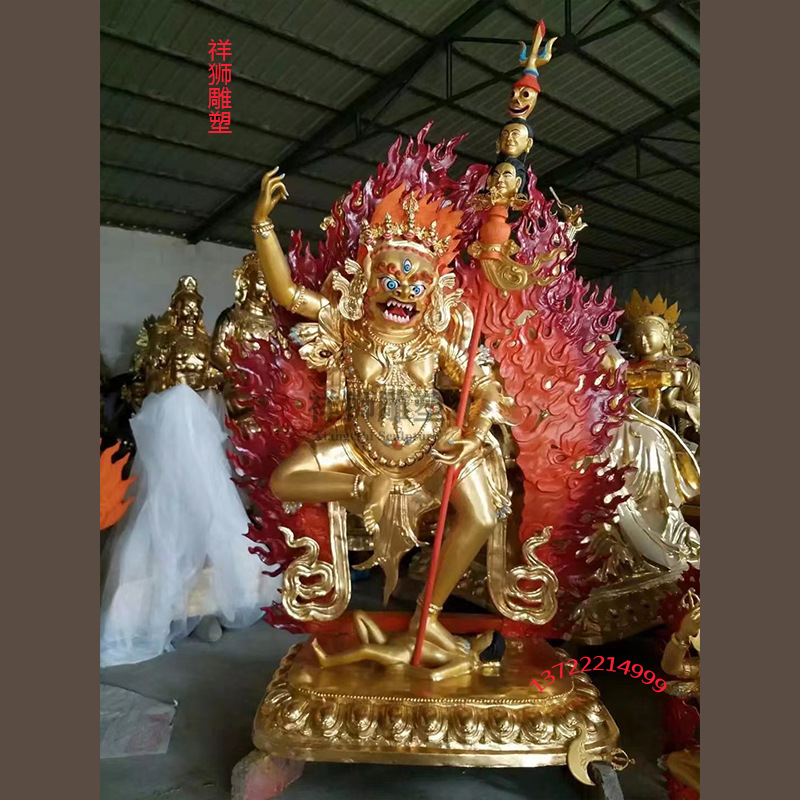 祥狮纯铜大型狮面空行母狮面佛母护法像藏传密宗精品摆件佛像批发