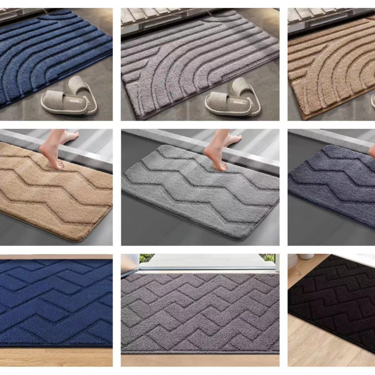 Factory Direct Sales Foreign Trade Wholesale Cross-Border Home Ground Mat Door Mat Absorbent Bathroom Thickening Bathroom Anti-Slip Mats