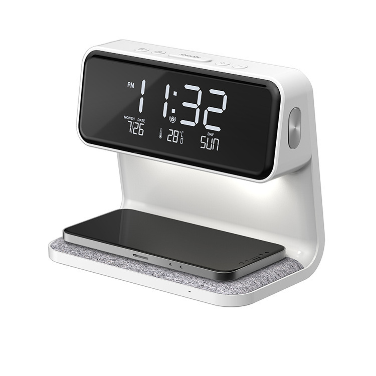 New Multi-Functional Three-in-One Wireless Charger Alarm Clock Fast Charge Small Night Lamp