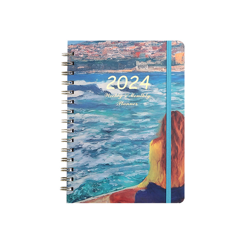 Creative Notebook Spiral Coil Notebook European and American Schedule Book Foreign Trade Diary This Week Plan Notebook English Notebook