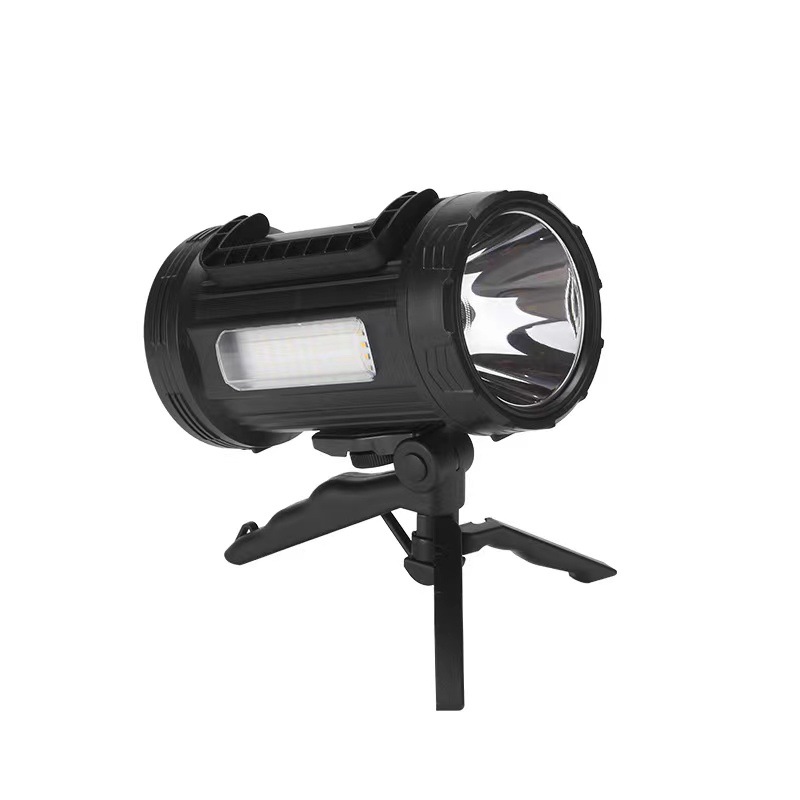 Strong Light Searchlight Outdoor Solar Energy Floodlight Portable Belt Bracket Flashlight Camping Lantern Power Bank