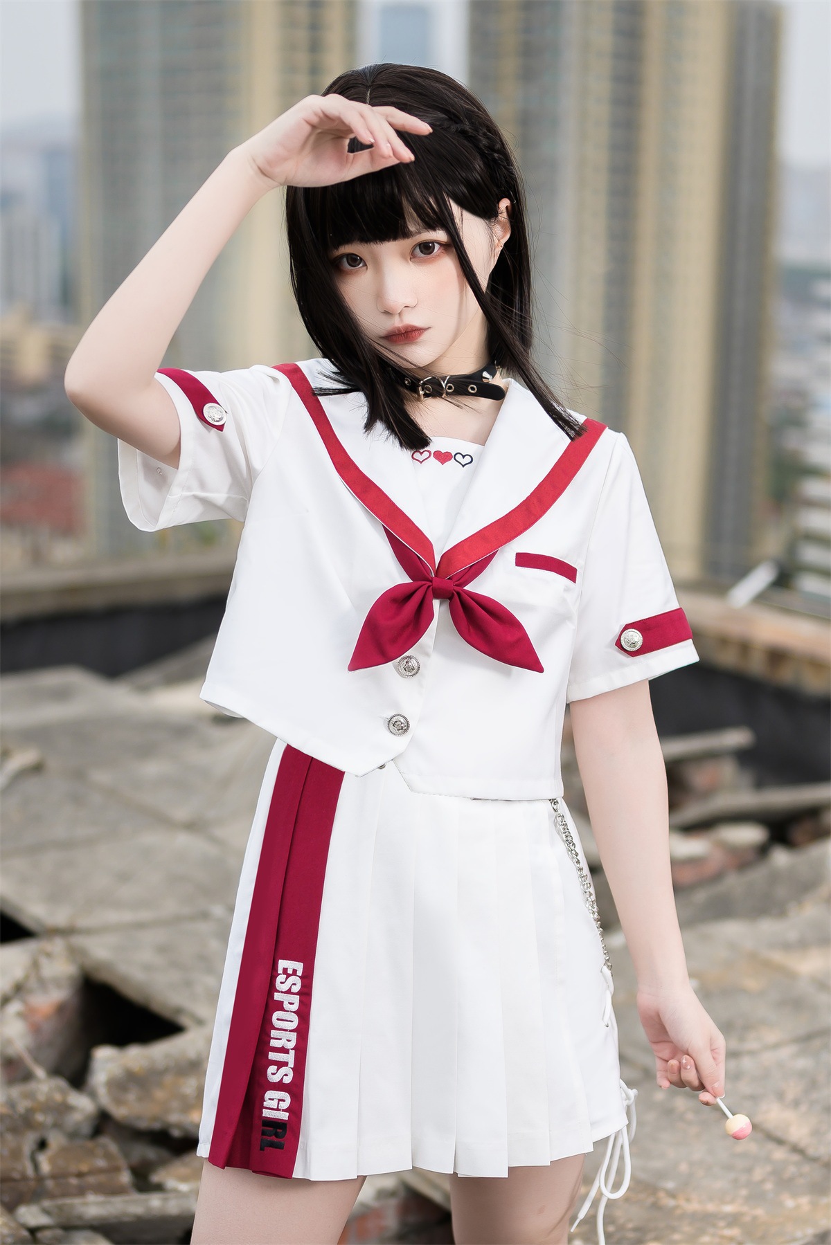 原创电竞少女学院风原创jk制服水手服百褶短裙半身裙套装6350