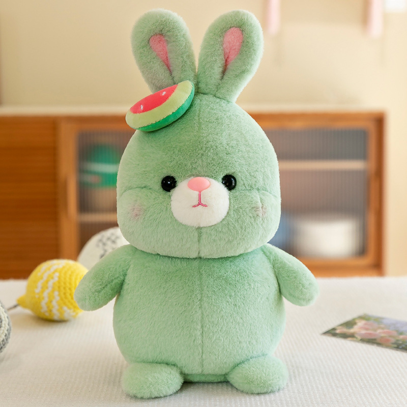 Cute Watermelon Strawberry Rabbit Doll Little Bunny Doll Plush Toys 8-Inch Dolls for Clawing Birthday Gift