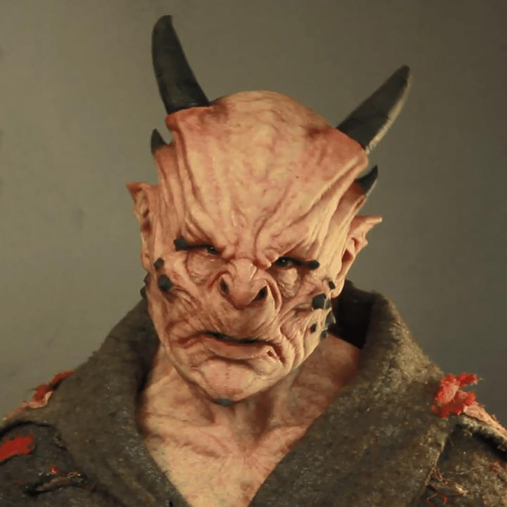 万圣节恐怖牛角魔兽面具亚马逊独立站热销面具恐怖牛角恶搞面具