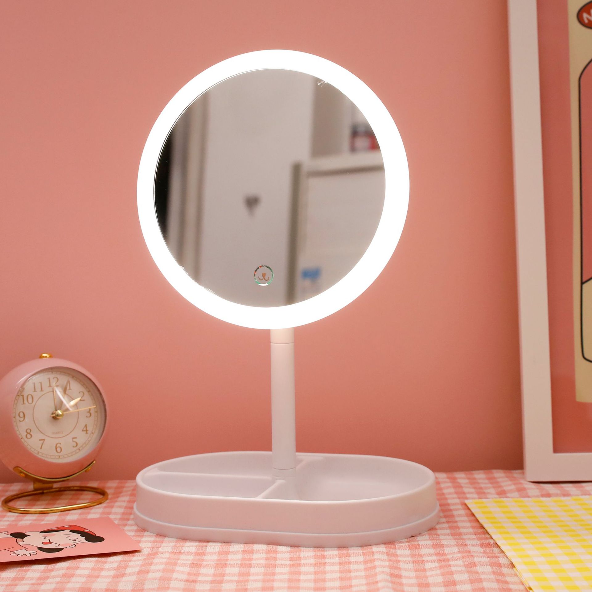 Manufacturer Led Touch Desktop Cosmetic Mirror Smart Desktop Led with Light Fill Light Multi-Functional Desktop Dressing Mirror