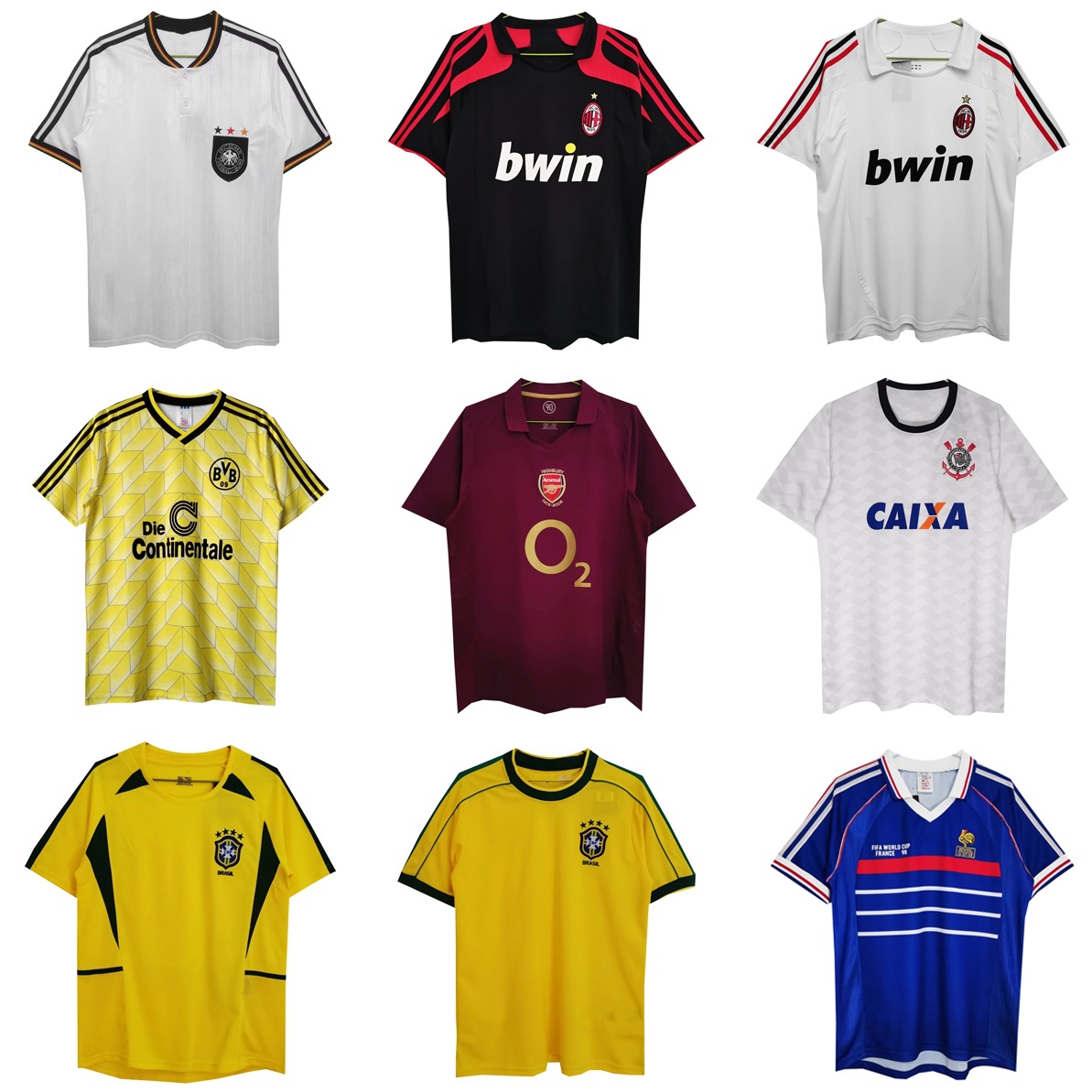 ac米兰意甲复古球衣阿森纳切尔西利物浦葡萄牙巴西佛拉门戈足球服