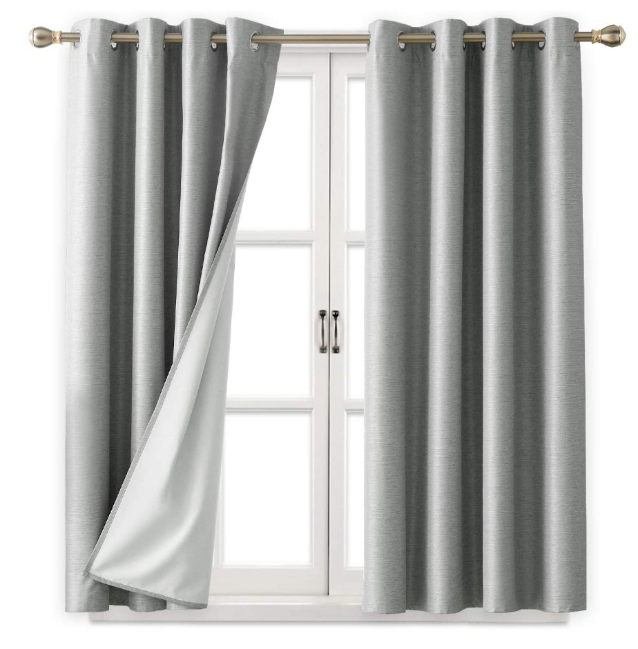 涂层全遮光光滑麻质窗帘酒店宾馆别墅公寓窗帘