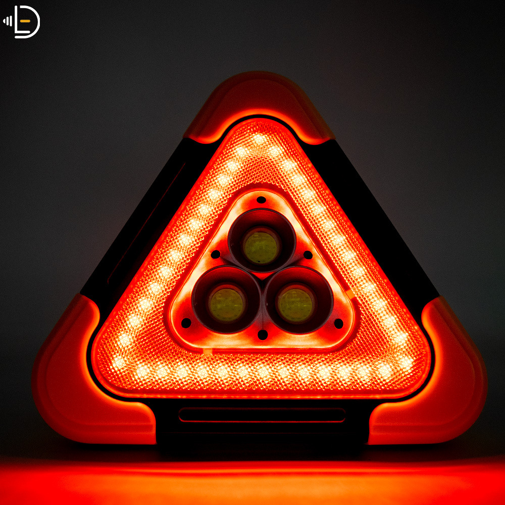 车用事故警示灯充电公路故障灯多功能三角警示灯汽车太阳能警示灯