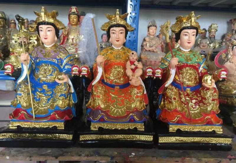 三霄娘娘神像三奶奶神像树脂玻璃钢木雕 神像佛像善缘佛像厂