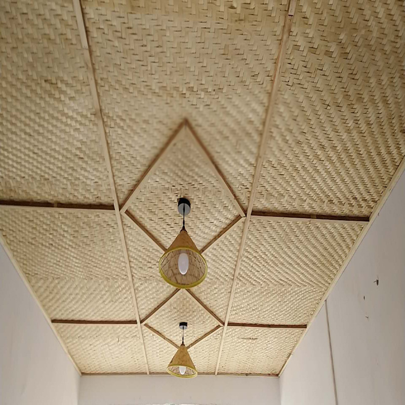 装修竹席吊顶复古贴墙竹编背景民宿饭店草席墙面装饰材料酒店竹席