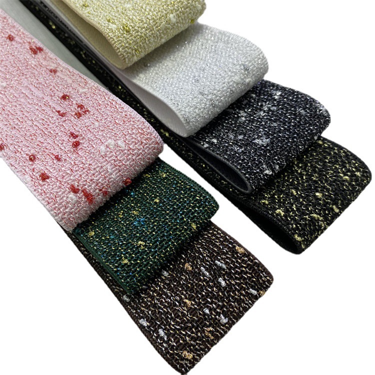 Factory in Stock 4cm Jump Point Jacquard Elastic Band Waist of Trousers Skirt Waist for External Use Woven Elastic Tape