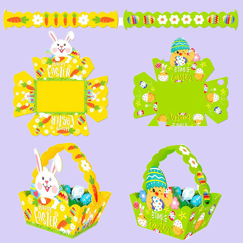 4-Piece Cartoon Cute Animal Gift Box Paper Basket Candy Chocolate Packaging Baking Utensils