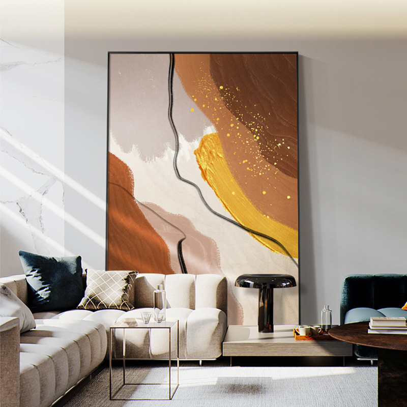 沙发背景墙落地画极简抽象线条客厅装饰画现代轻奢风民宿玄关挂画
