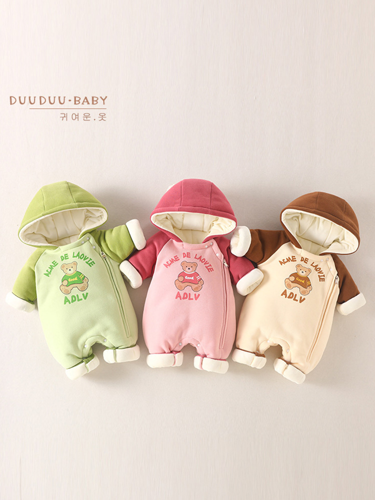 autumn and winter clothes thickened baby clothes class a clothing outwear quilted jumpsuit long sleeve warm baby jumpsuit