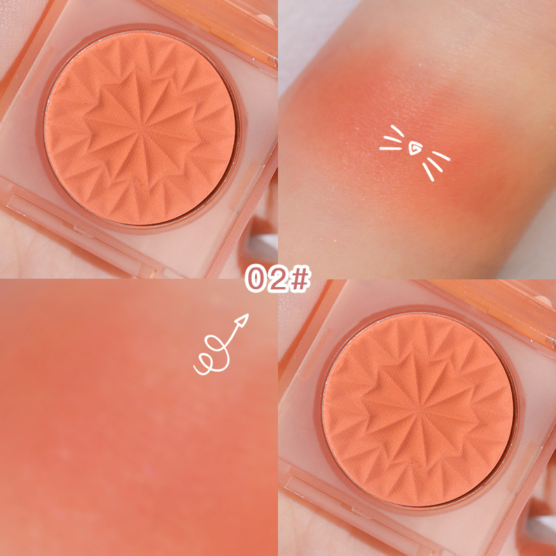 Cross-Border Makeup Maxfine Mood Mi Yi Gao Guang Blush Suit Wholesale Monochrome Logo-Free Powder Long-Lasting Natural