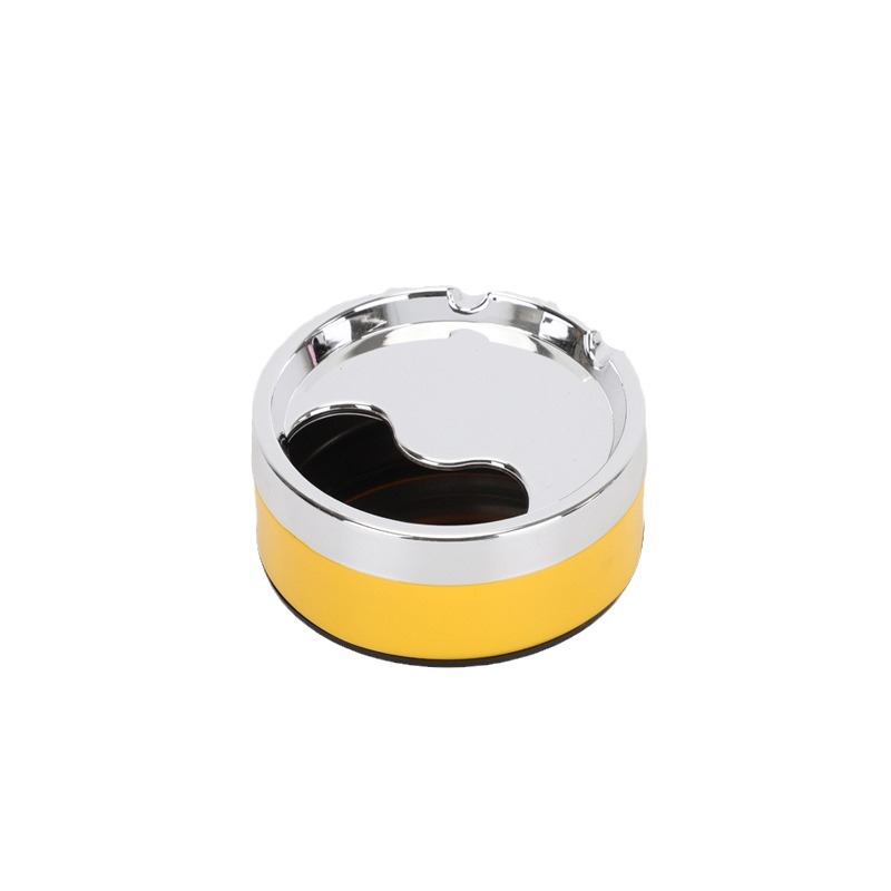 New Stainless Steel Ashtray Press Tinplate Ashtray round Metal European Style Bag Cover Sealed Ashtray