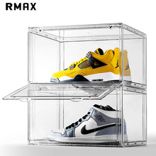 全透明鞋盒AJ球鞋收纳展示盒子磁吸抽屉式塑料折叠鞋柜嘉卓