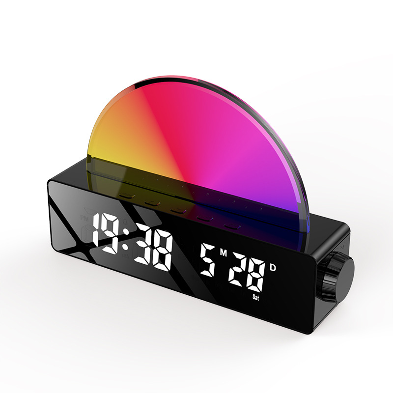 2022 New Wake up Clock Factory Direct Sales Best Seller in Europe and America Colorful Gorgeous Light Alarm Clock Spot Wake up Alarm Clock