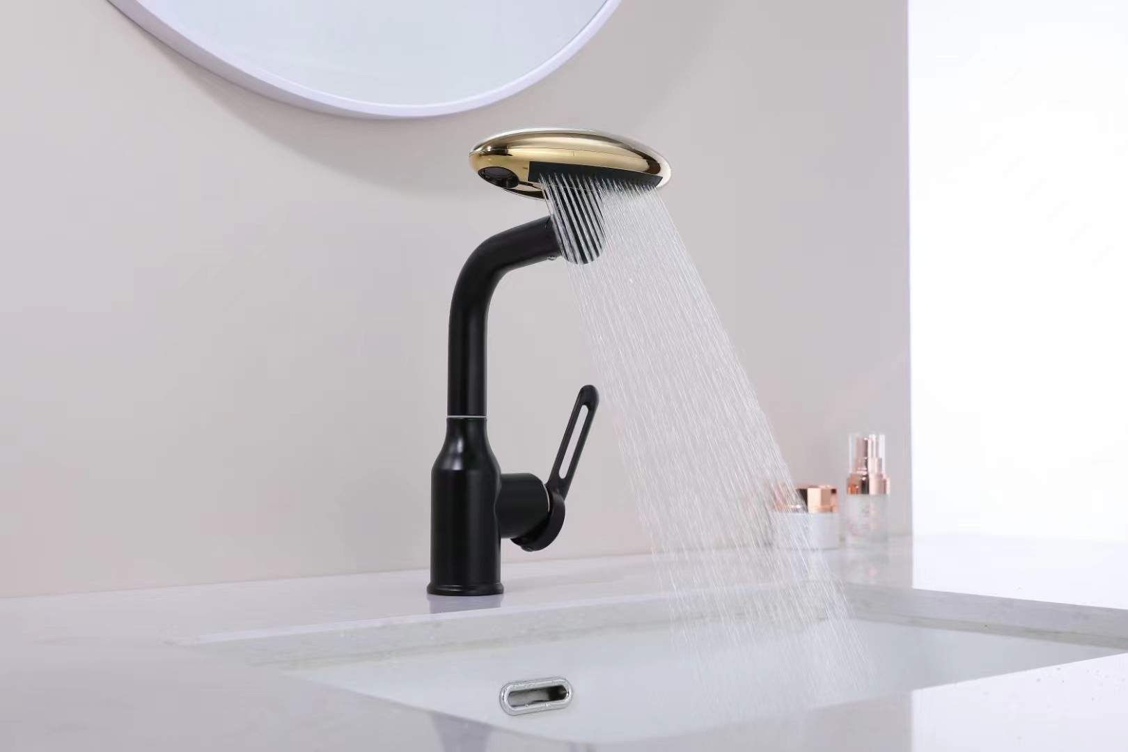 Cross-Border Universal Feiyu Waterfall Hot and Cold Four-Gear Faucet Bathroom Washbasin Household Washbasin Faucet Water Tap