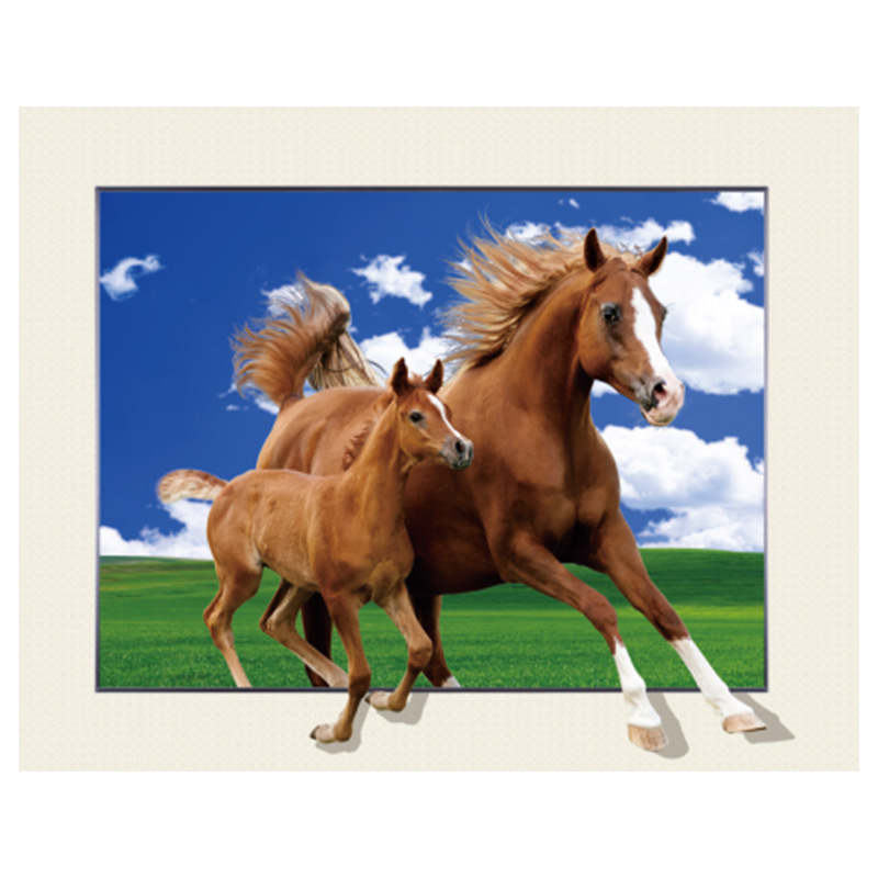 厂家直销库存现货pet三维高清立体画3d/5d画芯装饰画/老虎立体画