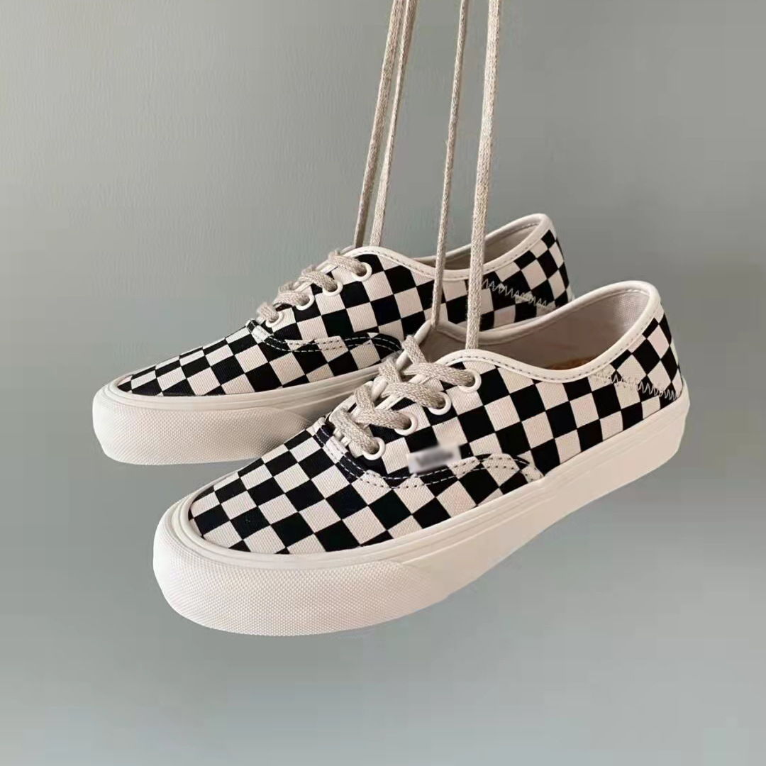 黑白棋盘格安纳海姆era踩脚格子低帮板鞋男鞋帆布鞋正品尔匡威莱斯