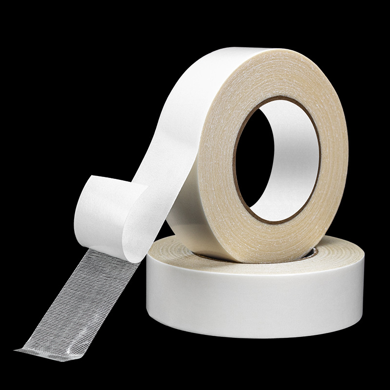 定制高粘白色布基胶带 防水婚庆展会地毯胶带 强力无痕布基双面胶