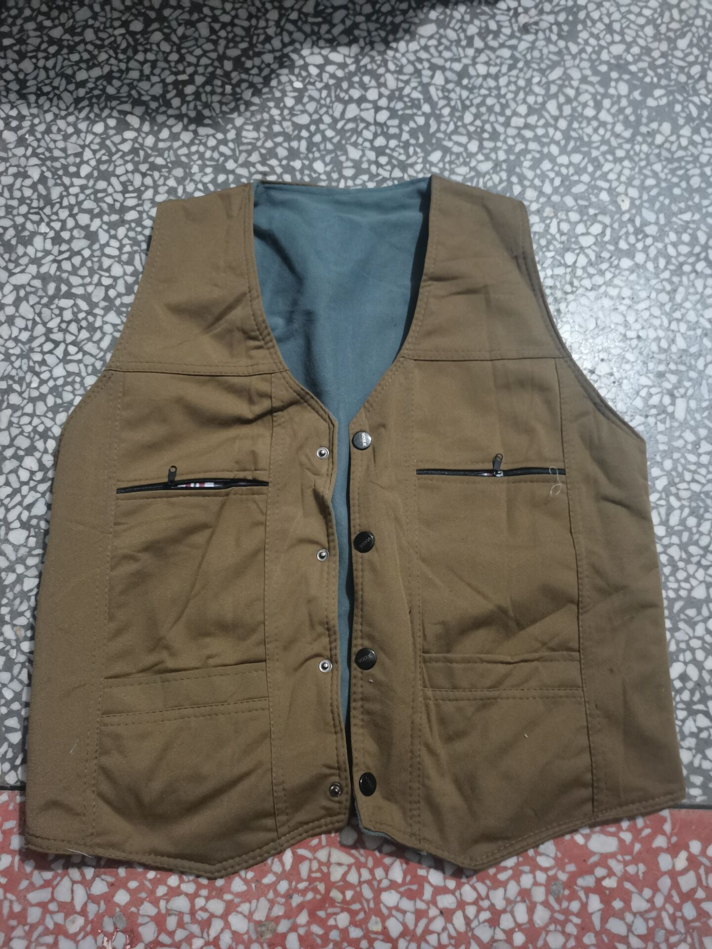 Middle-Aged and Elderly Men's Wear Workwear Vest Dad Wear Vest More than Sack Cloth Warm Cardigan Stall Running Volume Casual Vest